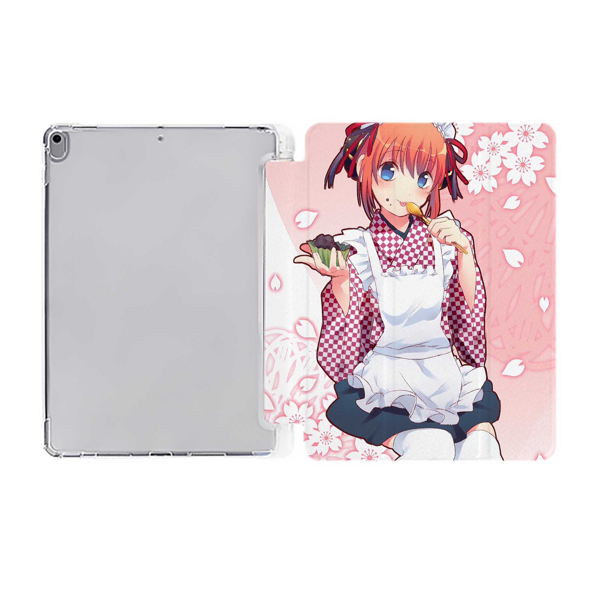 ぎんたま 坂田銀時（さかたぎんとき） 神楽 志村新八（しむら しんぱち） GINTAMA Sakata Gintoki Kagura Shimura Shinpachi IPad ケース ペン収納付き 三つ折りスタンド PUレザー×シリコン 対応機種9.5/10.5/10.9インチ